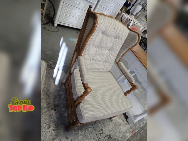 Lot 59-50132 - Later 20th Century Honeycomb Wood Framed Wingback Chair, Very Cozy &amp; Sturdy