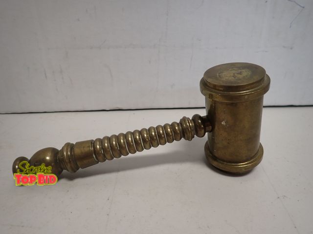 Lot 59-14108 - Solid Brass Gavel, Used for Decorative Paperweights for Lawyers or Judges, 7" long