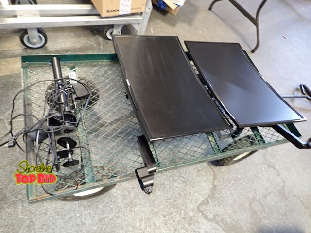 Lot 59-21451 - 2 Samsung Curved Computer Screens with Table Top Mount, Used Lightly, 24" x 14 1/2"