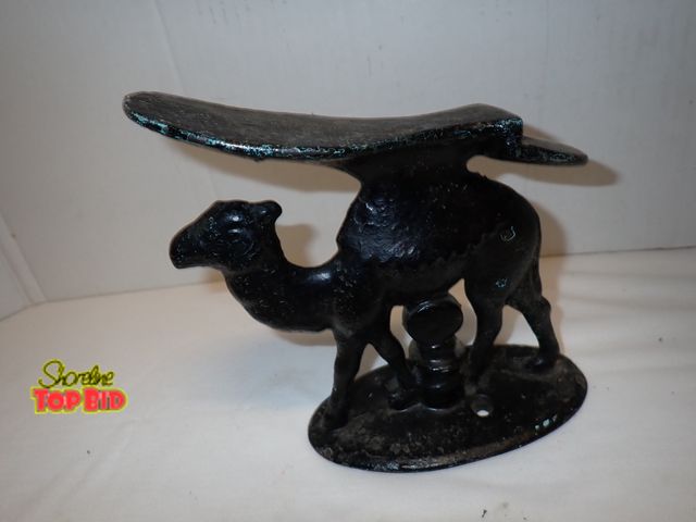 Lot 59-10344 - Antique Cast Iron Camel Shoe Shine Stand, Also Known as Footrest or Decorative Doorstop, Very Rare, ...