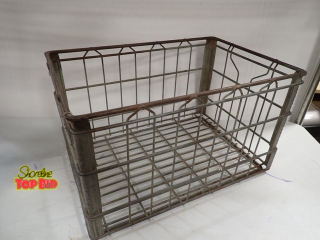 Lot 59-14332 - Mid-Century Carnation Galvanized Wire Milk Crate 11" x 18 1/2" x 12 3/4", Commercial Heavy Duty, PHX...