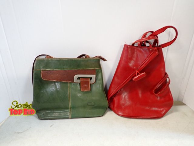 Lot 59-41810 - 2 Vintage Italian leather handbags high end