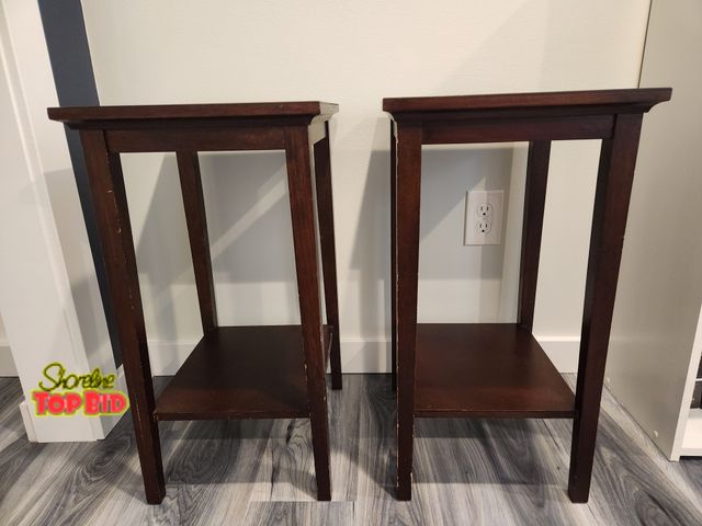 Lot 59-97012 - Other Matching wood end tables. 13.5" x 15" x 25" Lightweight.