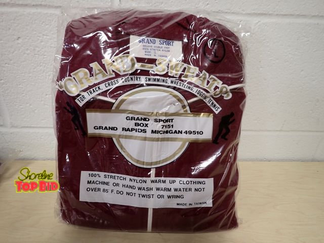 Lot 59-45089 - New Old Stock Vintage Grand Sweats Warm Up Unlimited 100% Stretch Nylon from 1960s to 1970s Size Lar...