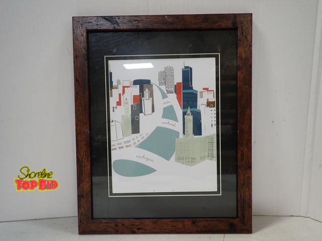 Lot 59-43520 - Framed Chicago IL Print 16" x 12"