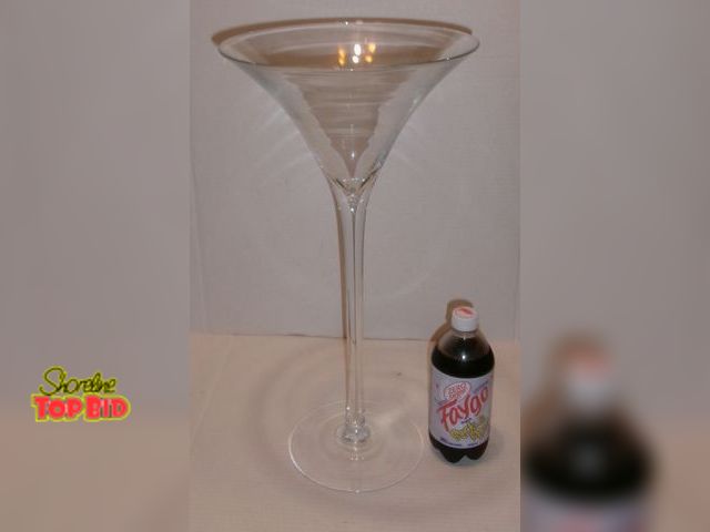 Lot 59-74535 - GIANT Martini Glass - Measures 19.5" Tall. Too Cool! Great Gift!