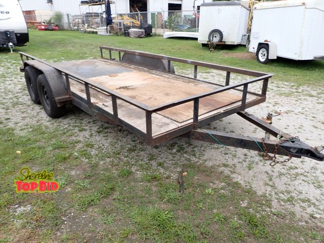 Lot 59-21316 - Car/Utility Heavy Duty Tandem Axle Steel Framed Car/Utility Trailer. Bed Measurement 16' 5" long x 8...