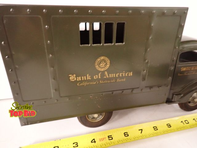 Lot 59-43122 - 1950s Smith Miller Bank of America Truck GMC Cab, Excellent Condition 13.5" x 5.25" x 7.25" Ht