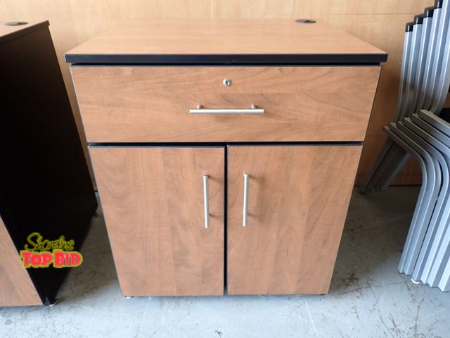 Lot 59-20022 - Cabinet with Locking Drawer, has key, one shelf, double doors, data cable ready. Very Sturdy 28" wid...