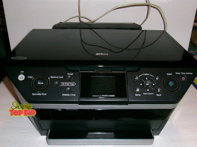 Lot 59-74515 - Epson RX680 Printer Epson Ultra Hi-Definition RX680 Photo All-in-One Printer -light scratches on out...