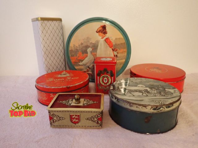 Lot 59-43457 - Vintage Tin Lot - 2 Tins are Full of Sewing Supplies