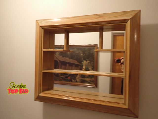 Lot 59-43312 - Vintage Mirrored Wood Shadow Box Atomic Era - Mid-Century Mod 24" x 27 1/2"