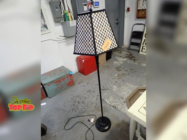 Lot 59-43227 - Floor Lamp W/ Checker Shade