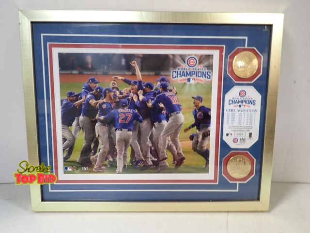 Lot 59-43403 - Framed Collectible Commemorating the Chicago Cubs 2016 World Series Championship Victory Celebration...