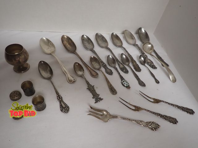 Lot 59-21174 - 22 pcs Sterling Silver, Various Items, all solid - total weight 314.41 grams