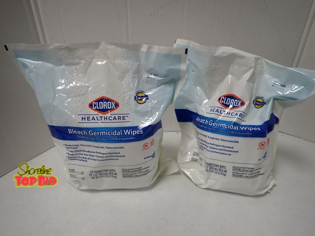Lot 59-21502 - 2 Bags of Clorox Bleach Germicidal Wipes, (2) 6 lb. bags