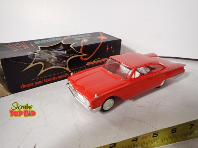 Lot 59-43311 - 1960 Ford 2-Door Red Star Liner, Mint, New MOHR - with Vintage AMT Scale Model Car Box Not Original ...