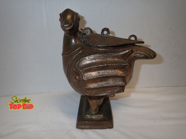 Lot 59-14098 - Antique Brass Hamsa Bird Container from Deccan, Central India during the 18th or 19th Century, tradi...