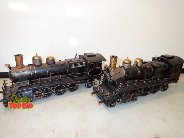 Lot 59-13010 - 2 Tin Train Engines 12" long