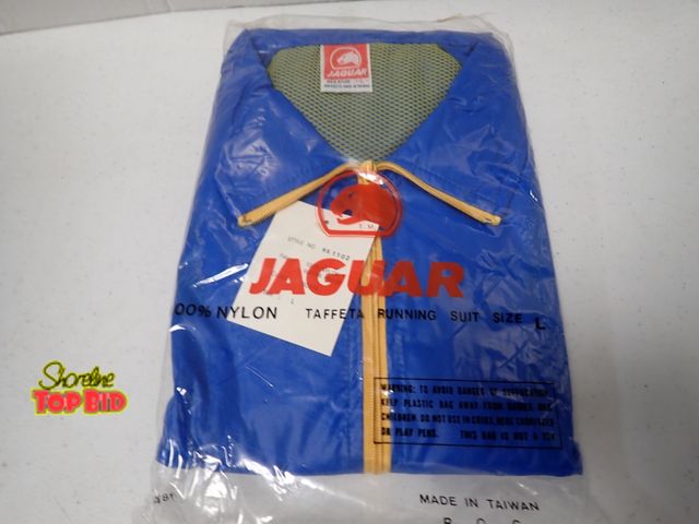 Lot 59-21067 - Jaguar Running Suit, New Old Stock, Vintage, Size L, Color Blue