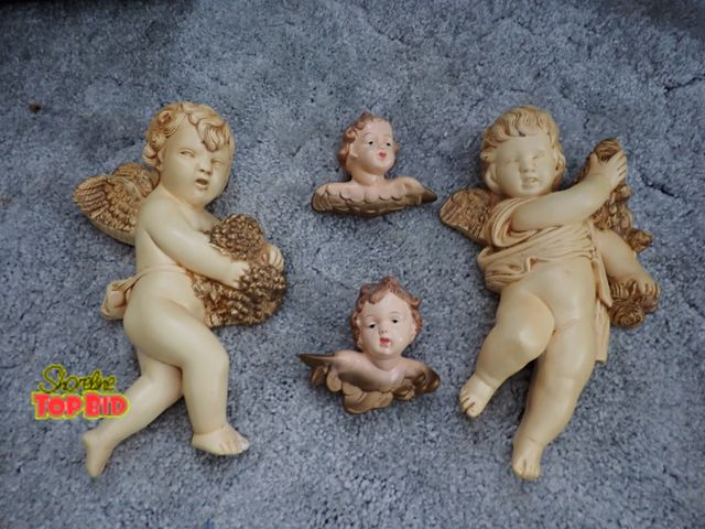 Lot 59-43444 - Mid-Century Plastic Cherubs, 11" tall