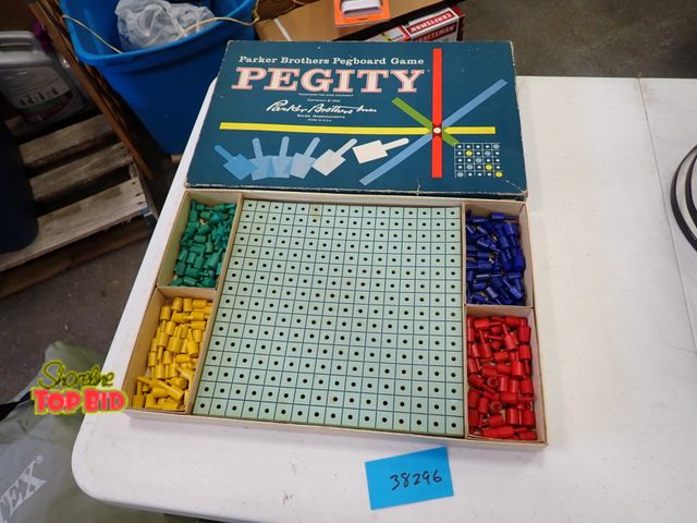 Lot 59-38296 - 1962 Parker Brothers Pegboard Game, Original Box has some Damage, however game inside is in Excellen...