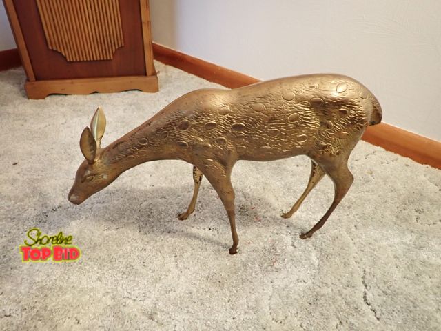 Lot 59-43048 - 1960s Mid-Century Large Doe Statue 12" x 17", Match to Lot 43049