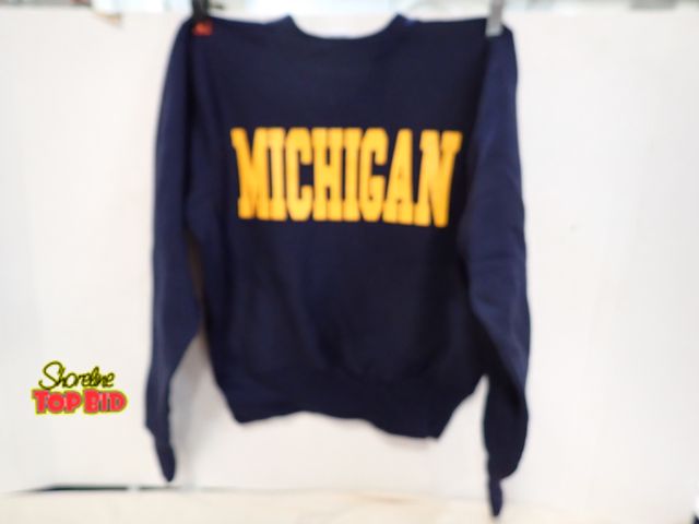 Lot 59-13154 - 2 New Old Stock Vintage 1980s-1990s Navy Blue University of Michigan Crewneck Sweatshirts - Two Size...