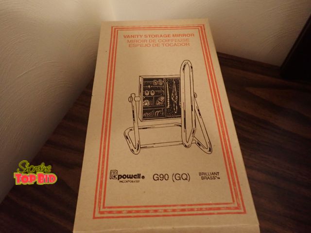 Lot 59-43240 - New Old Stock Brilliant Brass Vanity Storage Mirror