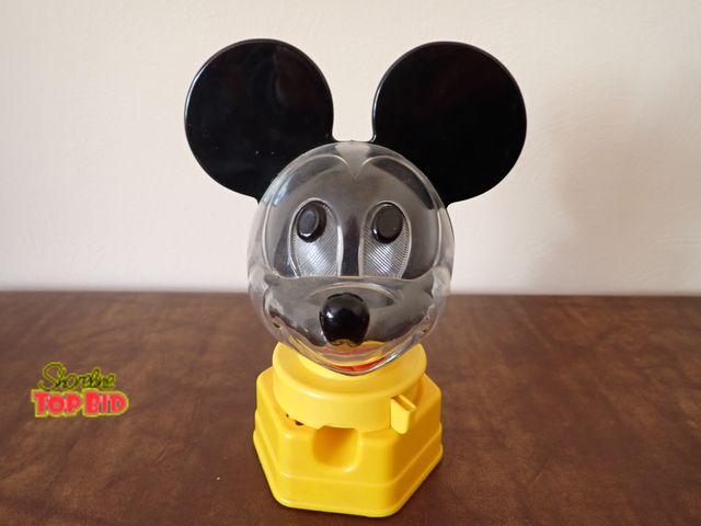 Lot 59-39788 - Vintage 1968 Mickey Mouse Plastic Gum Ball Dispenser Hasbro, Made in USA