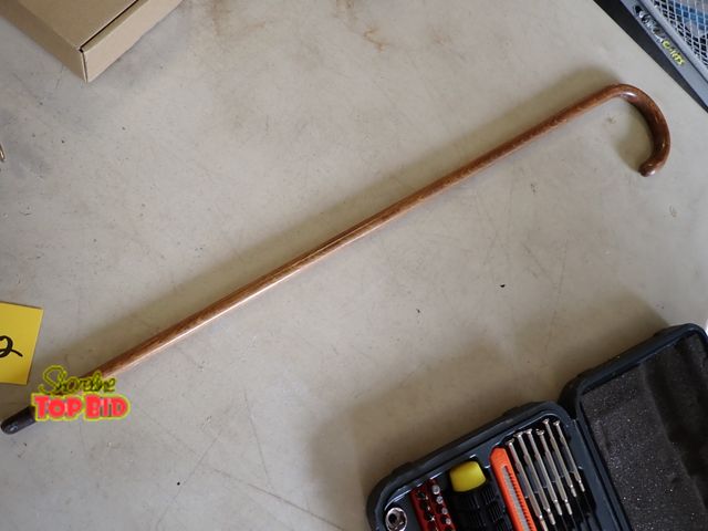 Lot 59-21242 - Antique Hickory Ladies Walking Cane 26 1/2" long with Brass Tip