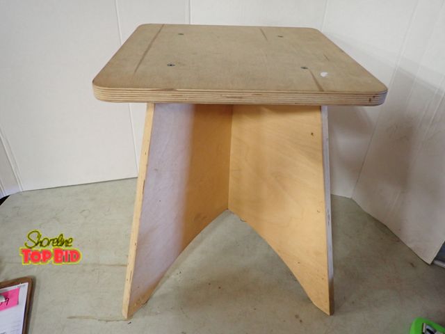 Lot 59-50098 - Vintage Plywood Stand Box the Firm Aerdoic End Table Plant Stand