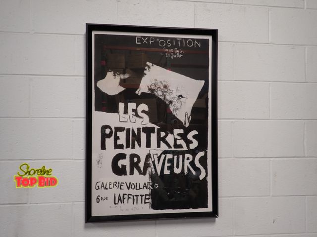 Lot 59-43503 - Framed Peintres Graveurs (Painters Engravers) Vintage French Art Poster, Modern Black &amp; White Po...