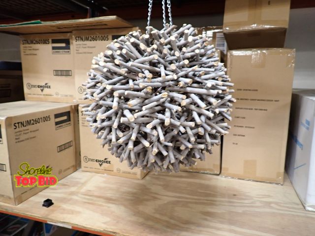 Lot 59-43172 - Hanging Pendant Made Out Of Wood Twigs, Very Cool