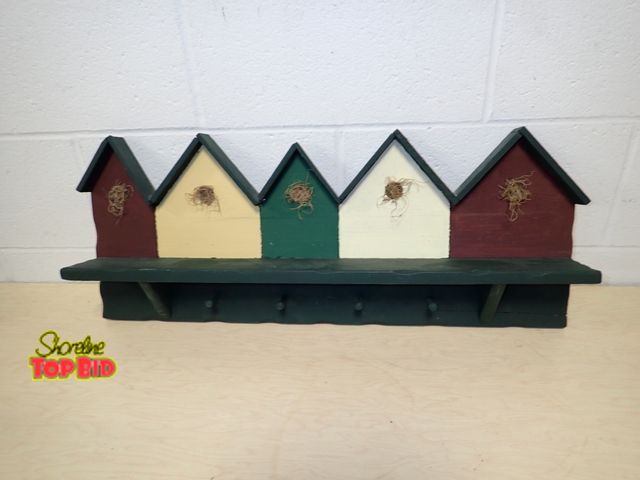 Lot 59-13043 - Bird Wall Shelf with Pegs 12" x 28"