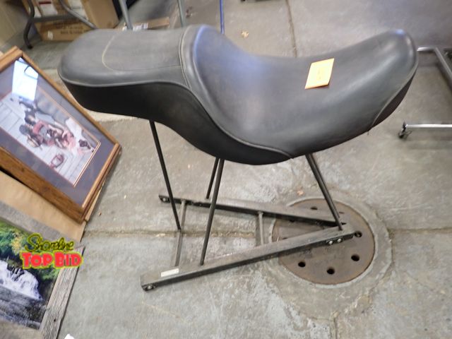 Lot 59-41071 - Shop Stool Hand Crafted with Motorcycle Seat