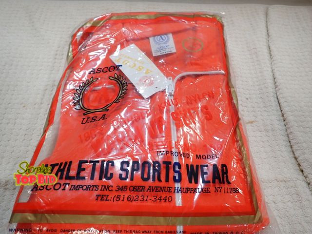 Lot 59-45061 - New Old Stock Vintage from 1970s Ascot Warm Up Suit 100% Double Knit Nylon Size Large in Original Pa...