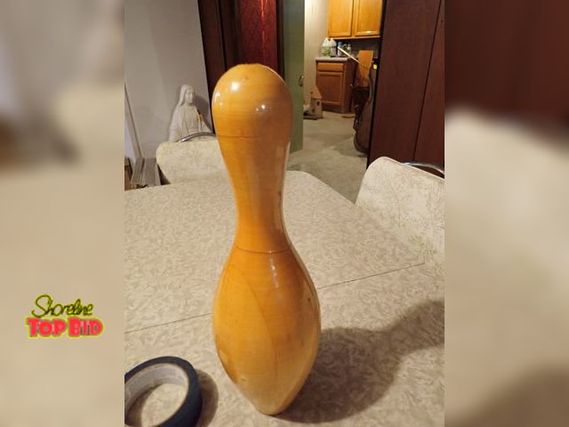 Lot 59-43012 - Vintage Wooden Bowling Pin 15" tall