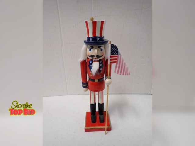 Lot 59-21504 - Patriotic Uncle Sam Wooden Nutcracker 13 1/2" tall