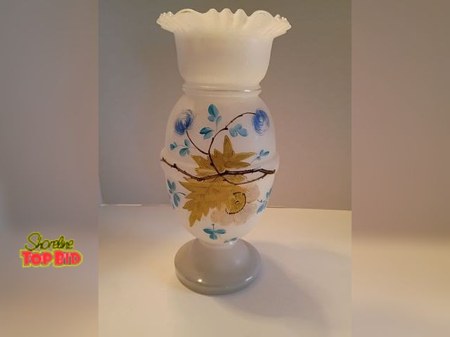 Lot 59-10211 - Hand enameled opaline From late 1800 to before WW1  Bohemian region of Austria-Hungary Empire.