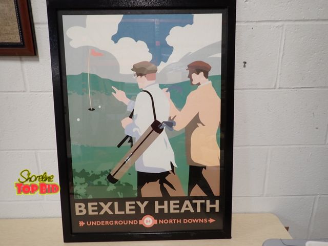 Lot 59-45031 - Vintage-Style Art Print Titled Bexley Heath featuring 2 Golfers