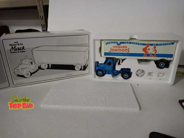 Lot 59-43319 - First Gear 1960 Model B-61 Mack Tractor &amp; Trailer 1/34 Scale, Mint Condition, Die-Cast
