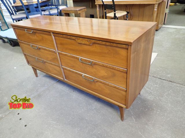 Lot 59-30037 - Mid-Century 6-Drawer Dresser Chest, came from smokers home