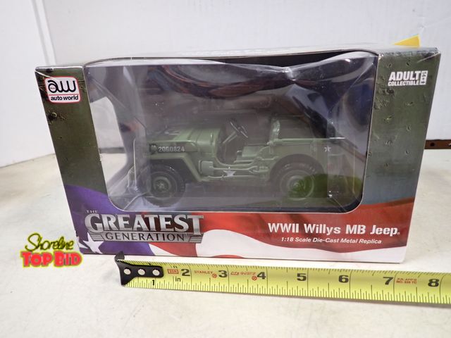Lot 59-41380 - Diecast 1:18 Scale WWII Wills MB Jeep
