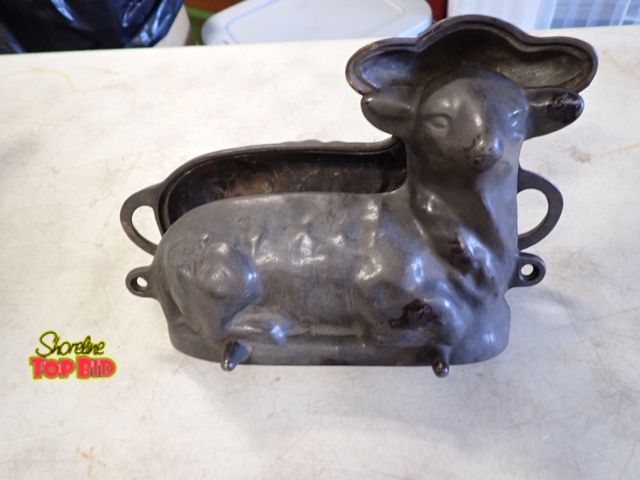 Lot 59-21449 - Vintage Cast Iron Lamb, 2-piece Cake Mold