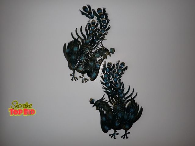 Lot 59-43319 - Pair of Mid-Century Metal Roosters