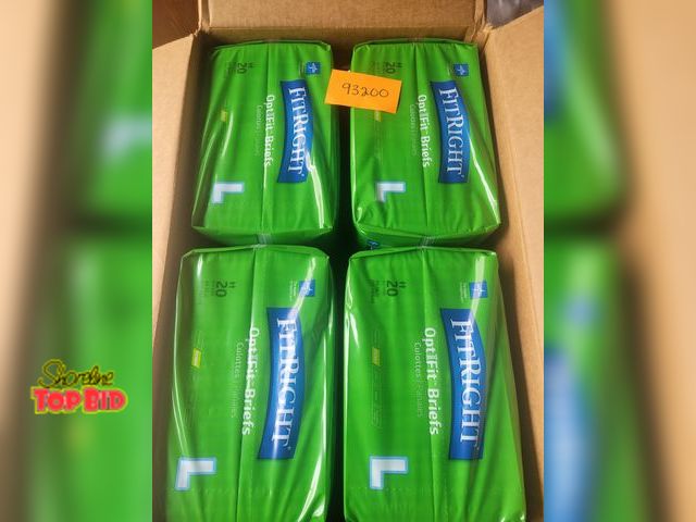 Lot 59-93200 - 4 Adult Diapers Four packs of Fitright Large