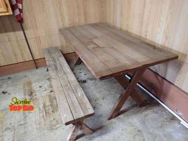 Lot 59-43197 - Rustic Garden Table with Bench