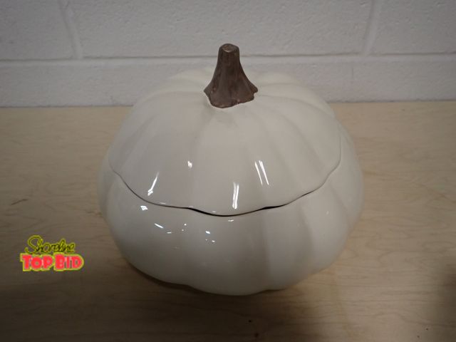Lot 59-41338 - Crate &amp; Barrel Ceramic Pumpkin - No Cracks or Chips