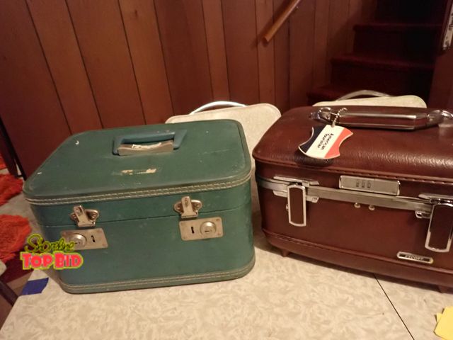 Lot 59-43008 - 2 Vintage Hardcase Overnight/Make Up Luggage Cases